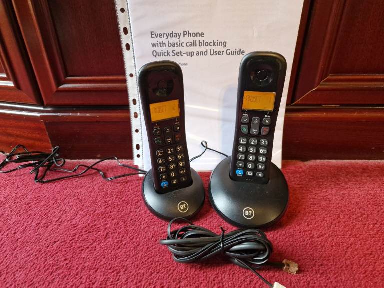 BT Everyday DECT Cordless Phones with Call Blocking, Twin Handsets.