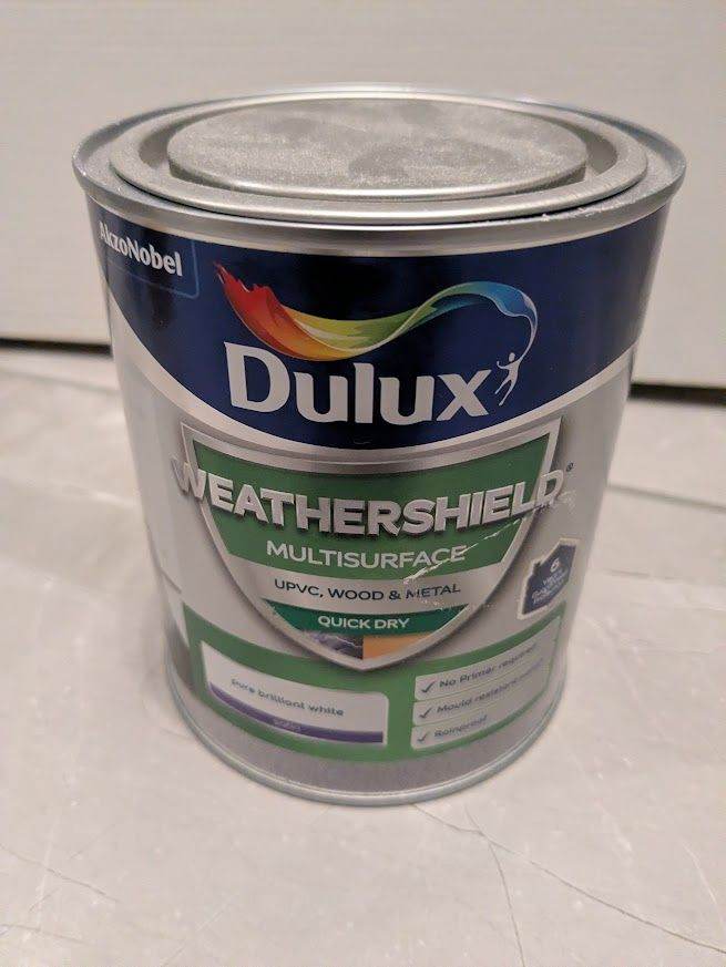 DULUX Weathershield Pure Brilliant White Satinwood multi-surface paint 750mL
