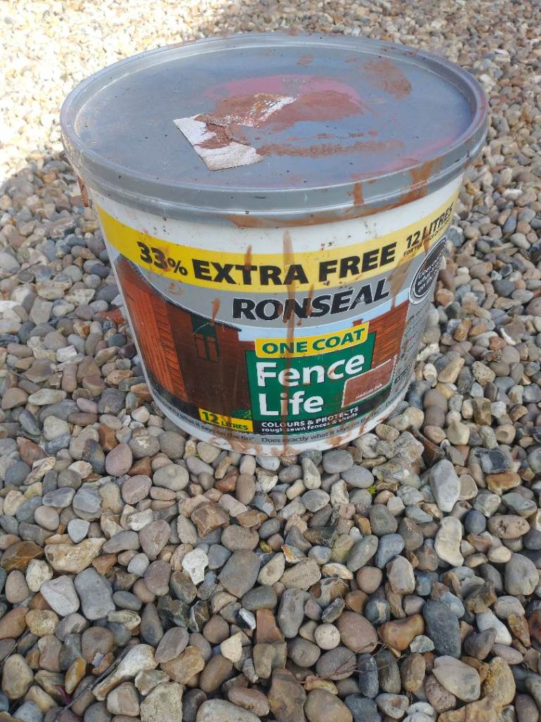 Ronseal one coat Fence paint Medium Oak approx 10 litres
