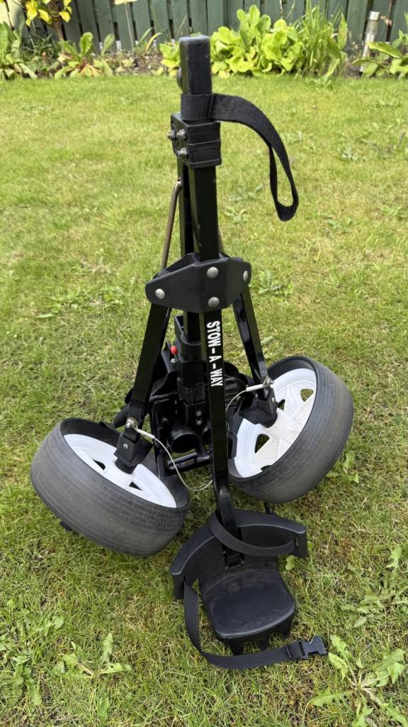 STOW-A-WAY Golf Trolley / Removable Wheels / Folds Down to a Small Compact Unit