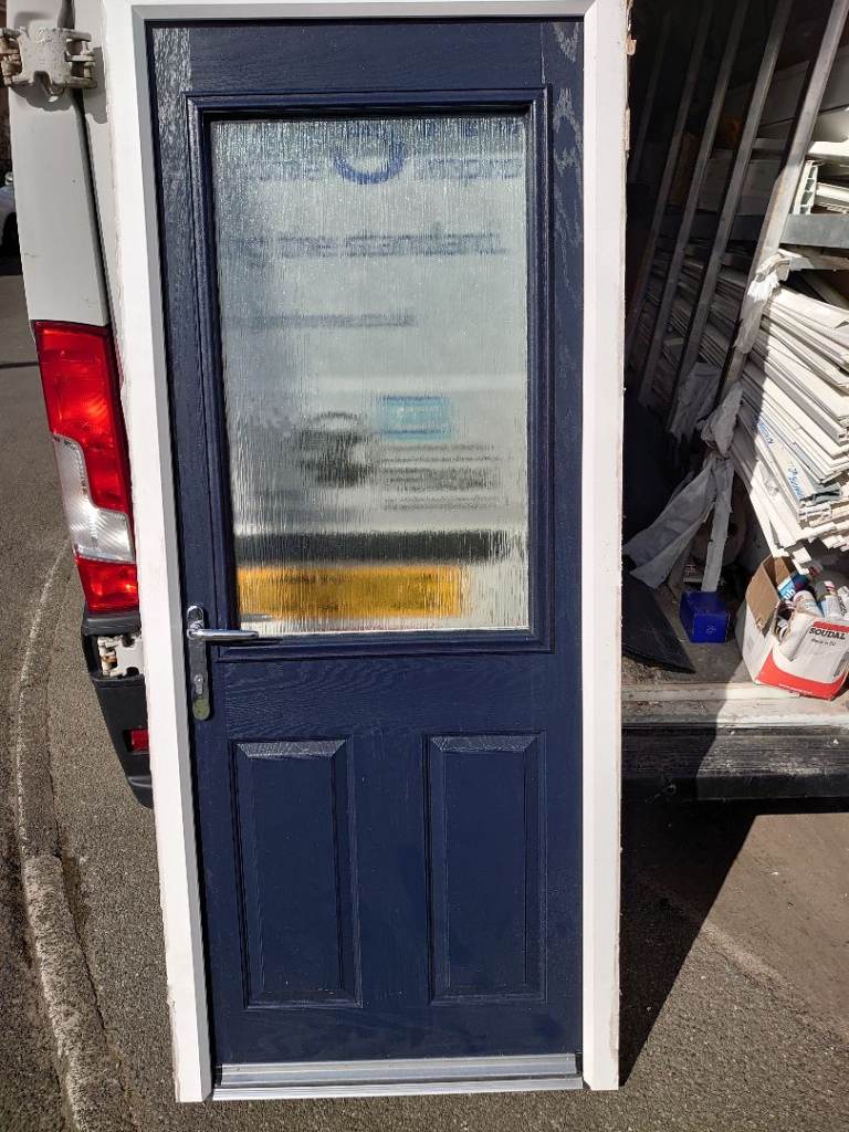 New External Blue Front Door with Frame