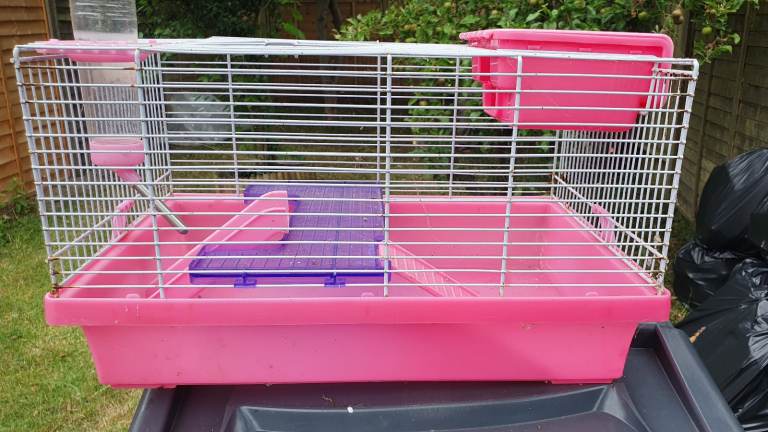 Pink animal cage