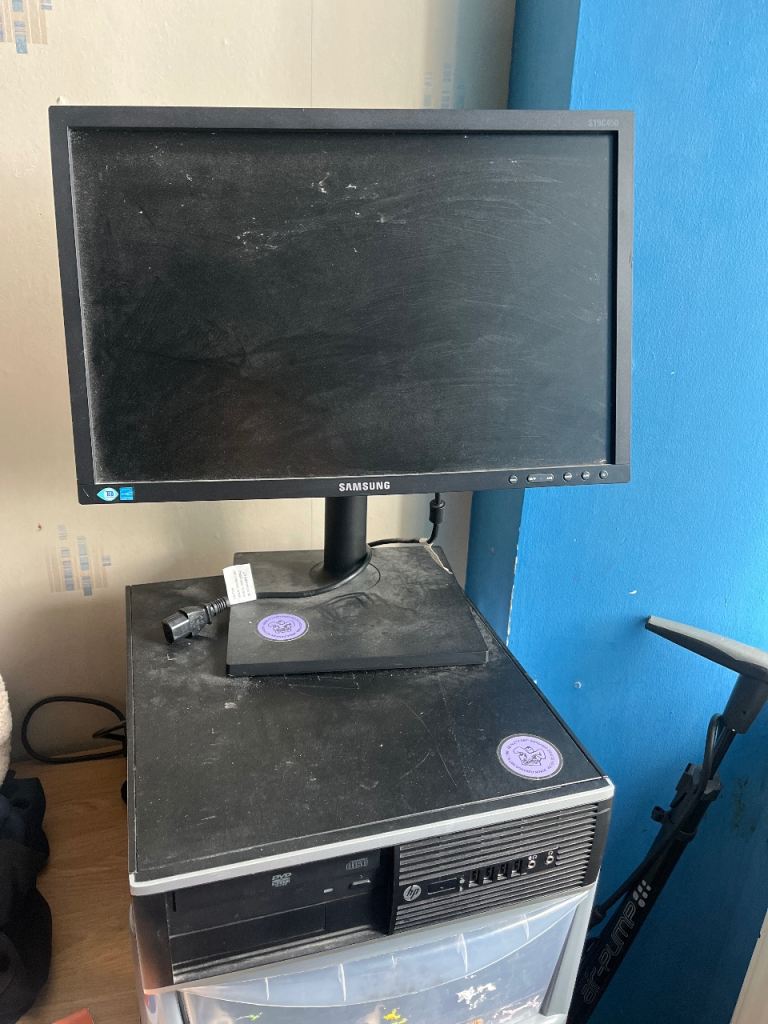 Samsung Monitor and Desktop PC – Fair Condition