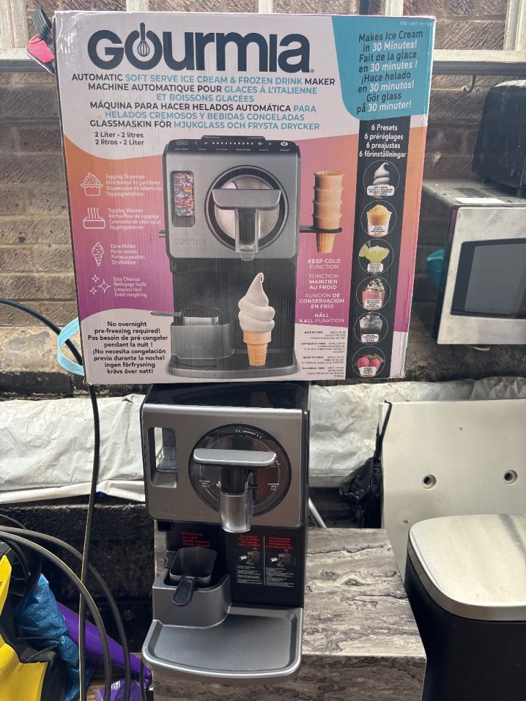 Gourmia Automatic Soft Serve Ice Cream & Frozen Drink Maker - New