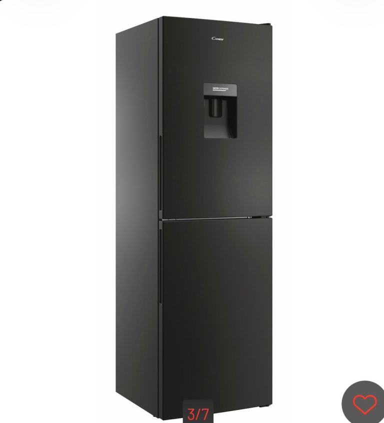 Candy Black Fridge Freezer with Water Dispenser – As Good As New