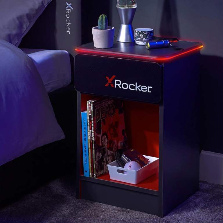2x X-Rocker bedside table black/red