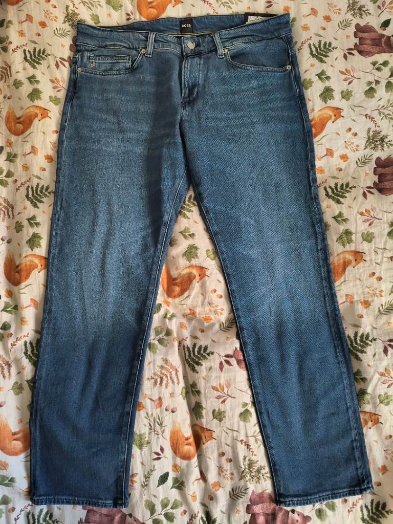 Hugo Boss HBB Delaware 3slm slim fit jeans  mens mid blue W34S RRP:£139