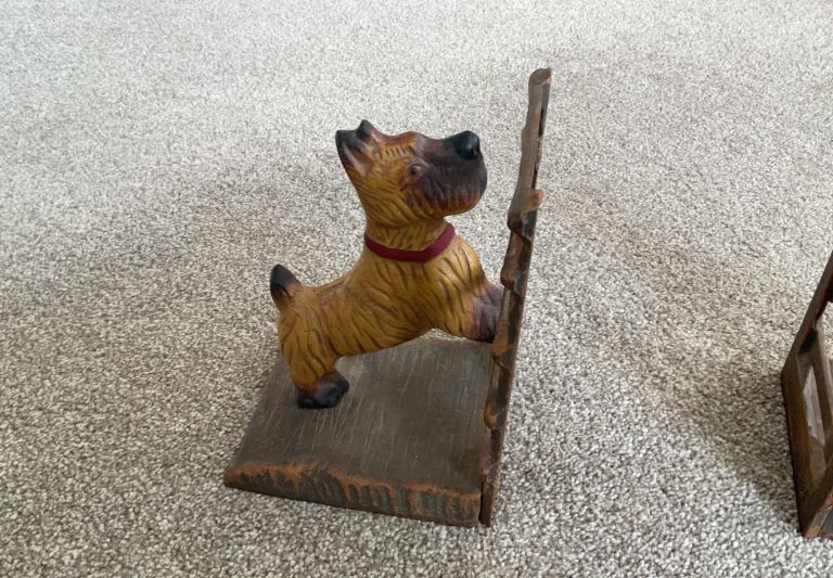 Cast iron cairn terrier book ends