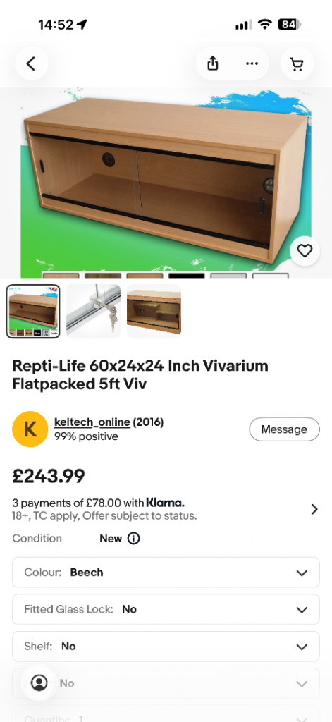 Repti-Life 60x24x24 Inch Vivarium 5ft Viv
