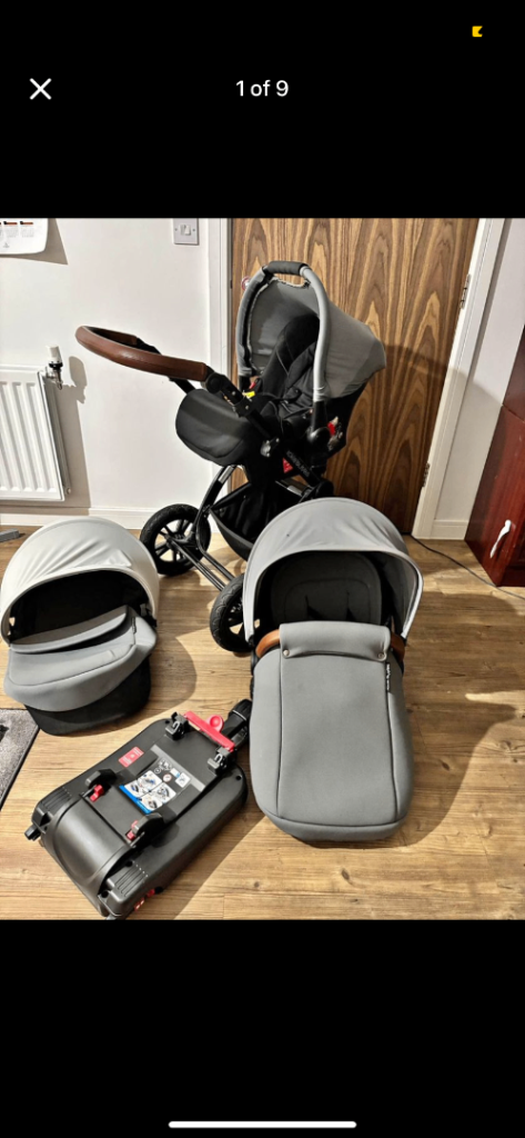 Baby Travel System with Car Seat and Base – Good Condition