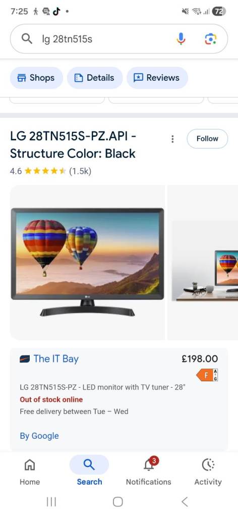 LG 28 inches smart TV 