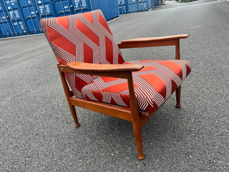 MID CENTURY TEAK GUY ROGERS MANHATTAN ARMCHAIR GREEN 1960S Possible Delivery