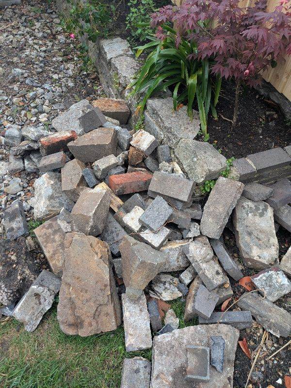 Rubble, bricks, soil etc