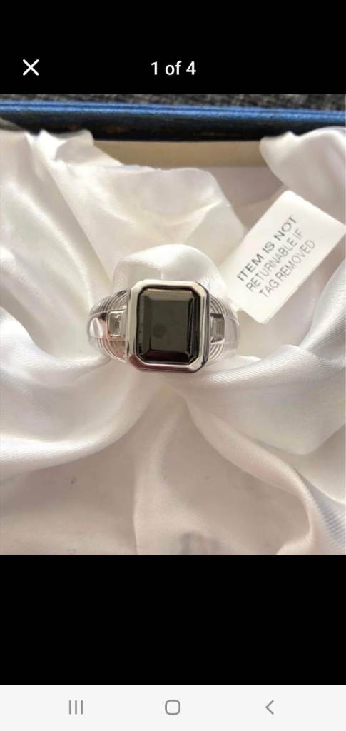 Mens Womans Shungite Ring Size T Silver 925 Platinum Overlay New