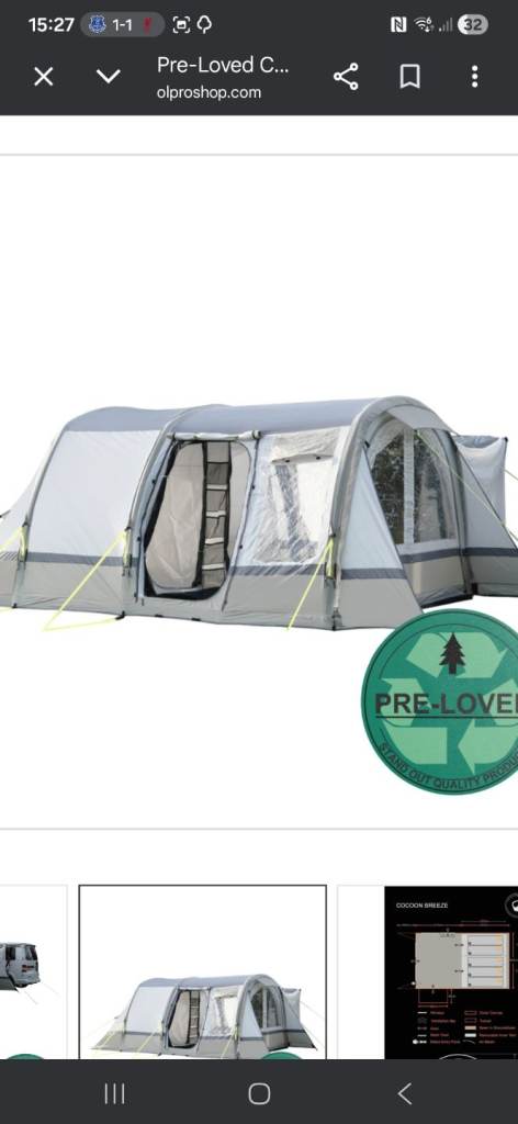 Olpro cocoon breeze inflatable camper van awning and carpet