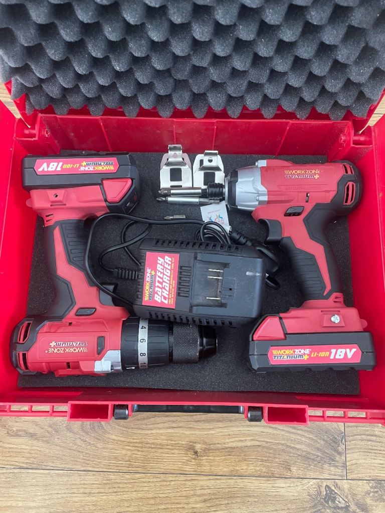 WORK ZONE Titanium Brushless Impact Driver Kit – Good Condition