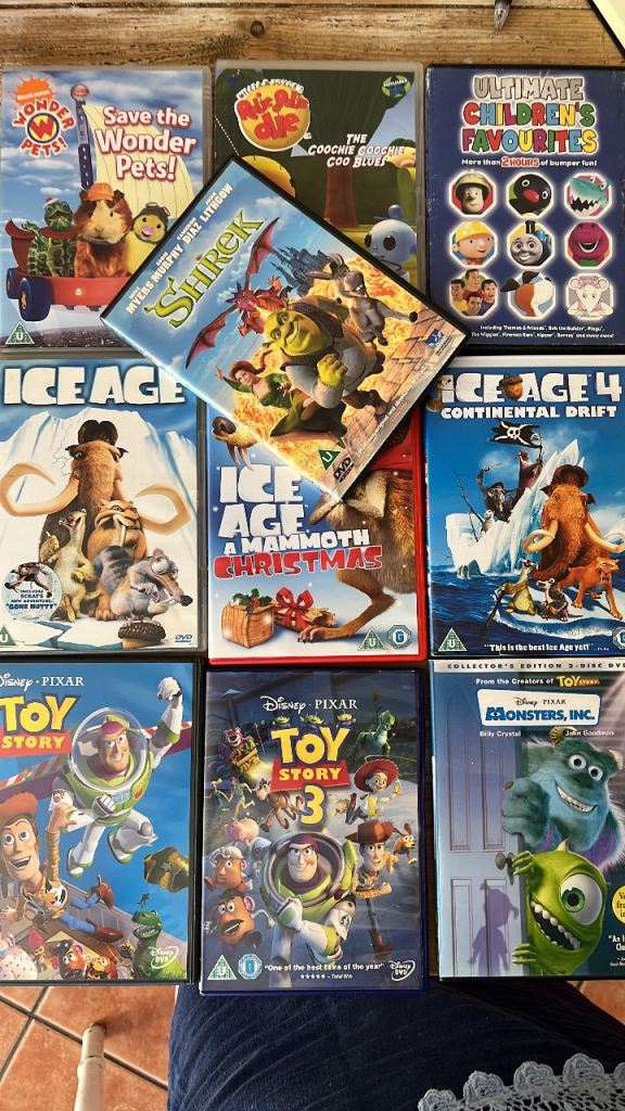 Children's DVD Bundle – Shrek, Ice Age, Toy Story, Monsters Inc