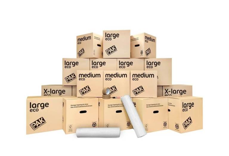 Storepak Eco-Friendly Moving Pack with 20 Boxes, Bubble Wrap, Tape & Pen