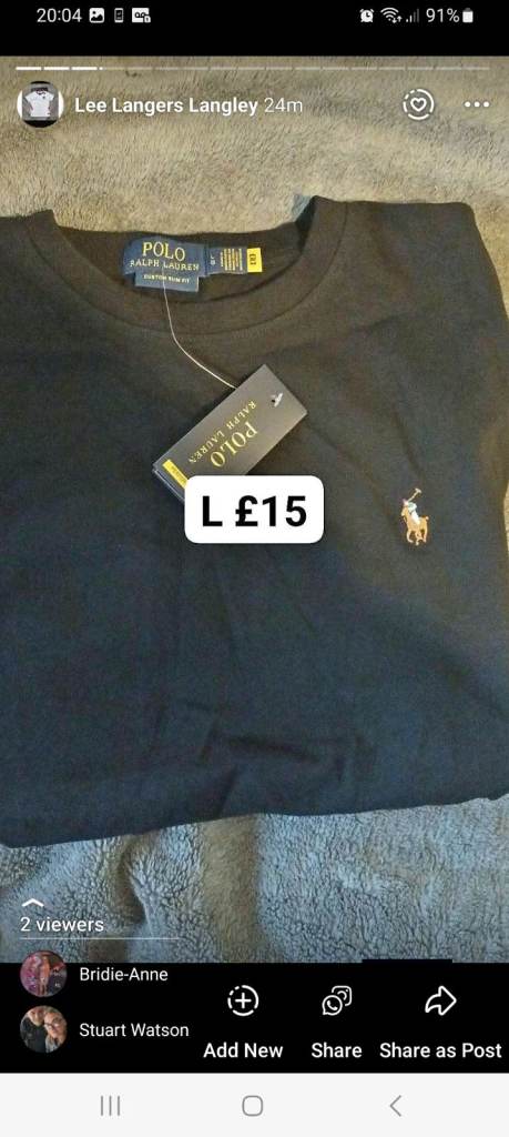 Polo Ralph Lauren Black T-Shirt – Brand New with Tags