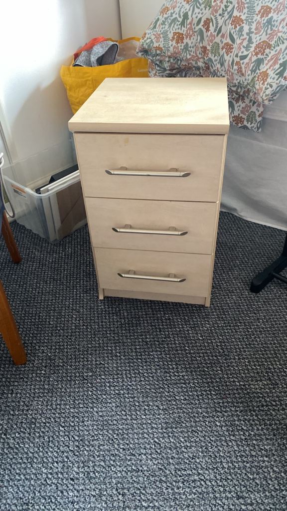 Free small 3 drawer chest bedside cabinet