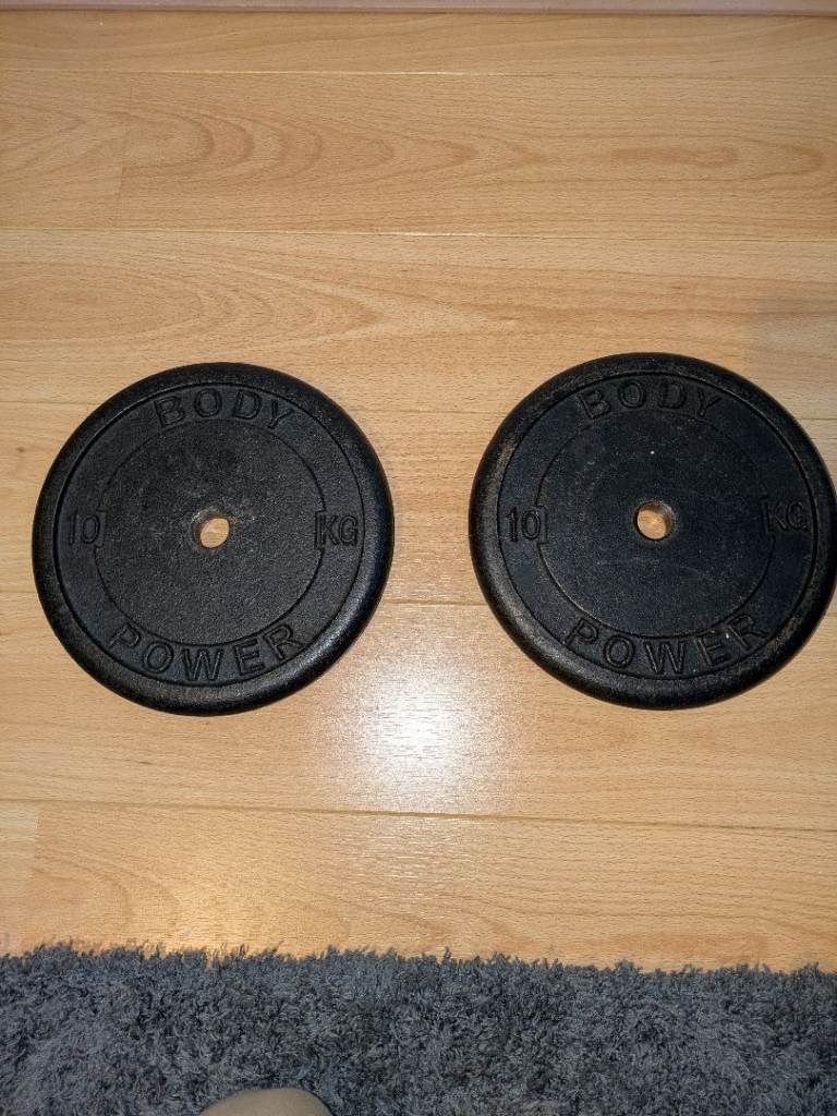 Two 10kg Cast Iron weight plates