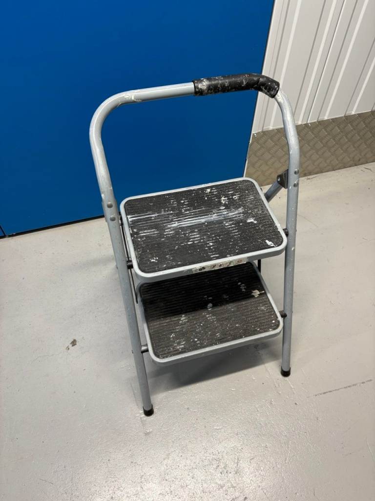 Folding 2-Step Stool with Handle – Fair Condition
