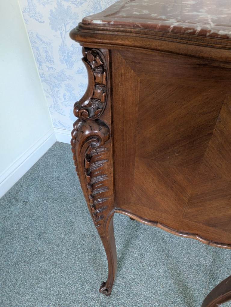 French walnut bedside lampstand