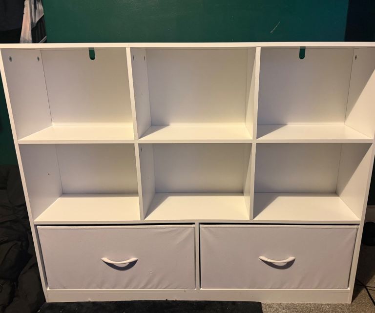 4 tier shelving unit with drawers 