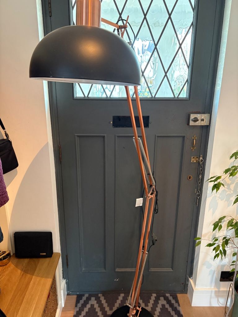 Black and Copper Floor Lamp