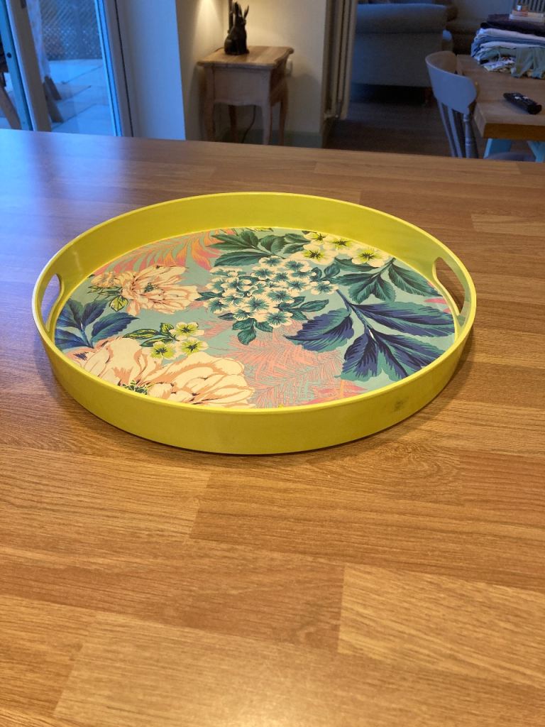 Tropical green large melamine drinks/serving tray 