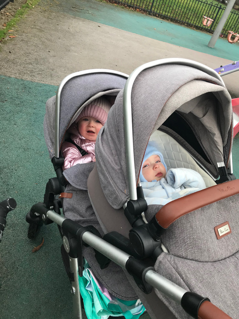 Silvercross Wave Double Pram In Stable Colour With Match Pram Bag & Changing Mat 