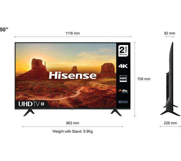 Hisense 50 Inch 4K UHD Smart TV - Almost New