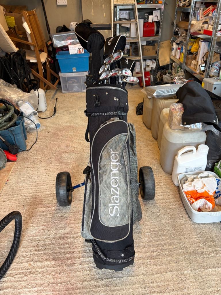 Slazenger Golf Club Set with Bag and Trolley, Good Condition