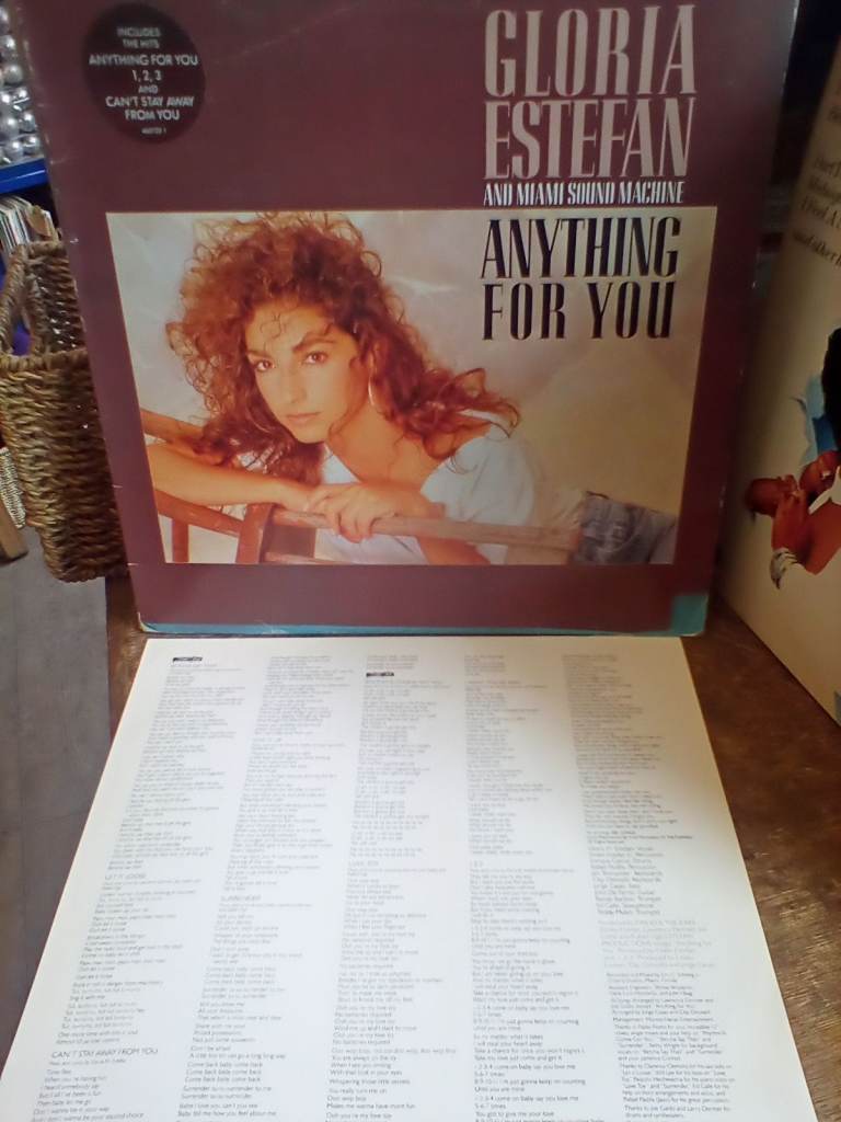 GLORIA ESTEFAN AND MIAMI SOUND MACHINE,. ANYTHING FOR YOU ,. VINYL ALBUM,. 