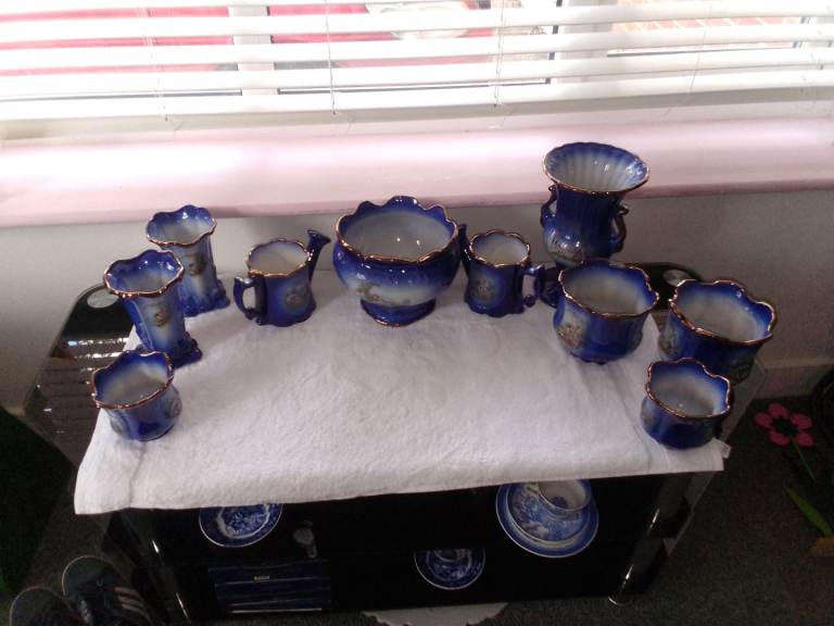Ten Stunning Vintage Blue Transferware Pots. Perfect For Your Plants. Just £6 Each And All Near Mint
