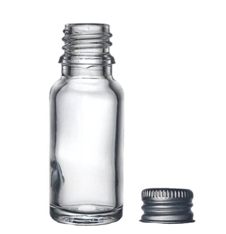 550 x CLEAR GLASS DRAM BOTTLES - ALUMINIUM SCREW CAPS - WHISKY/SPIRIT SAMPLE - SEALED PACKS