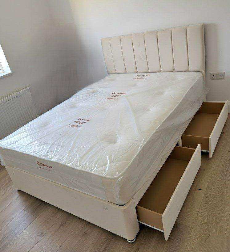 🛏️ Small Double Divan Bed 4FT + Foam Mattress 📞 Storage Option Available 💸 Order Now