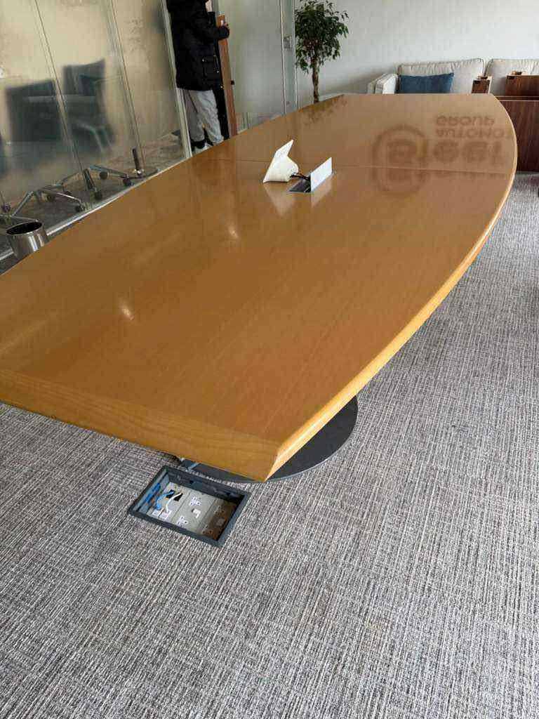 Used Bene wood finish boardroom meeting table, seats 10 - 12 persons ...