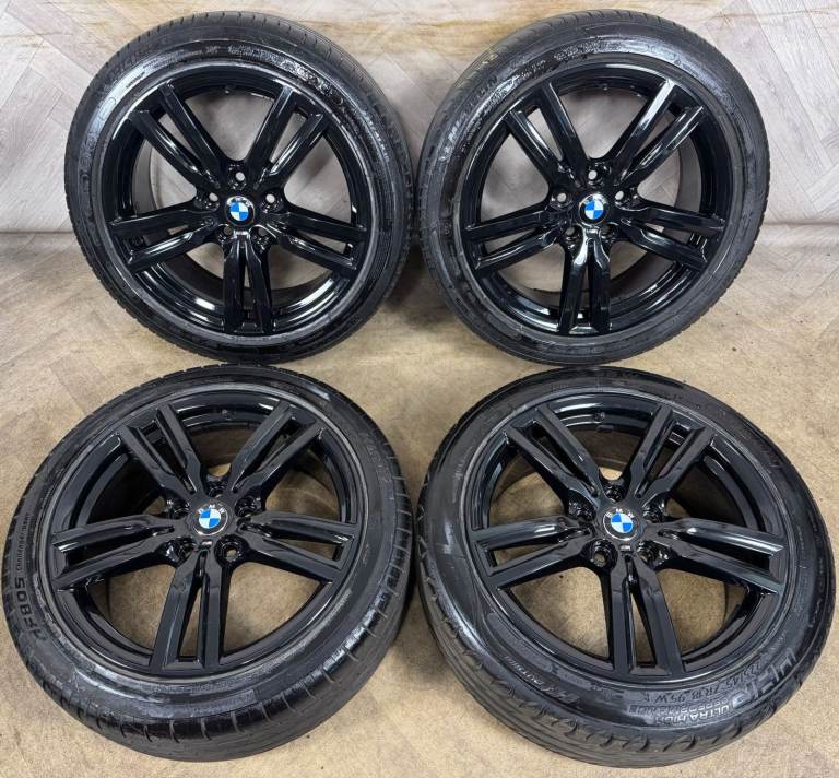 18'' GENUINE BMW 2 SERIES TOURING F45 F46 486 M SPORT BLACK ALLOY WHEELS TYRES ALLOYS