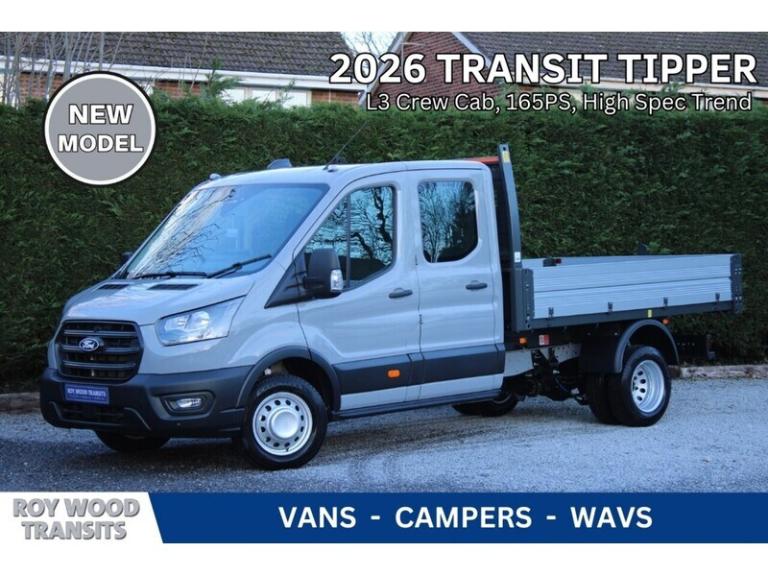  Ford Transit 350 L3 Trend Double Cab Tipper 165ps - 7000kg Gross Train Mass Crewcab Diesel Manual