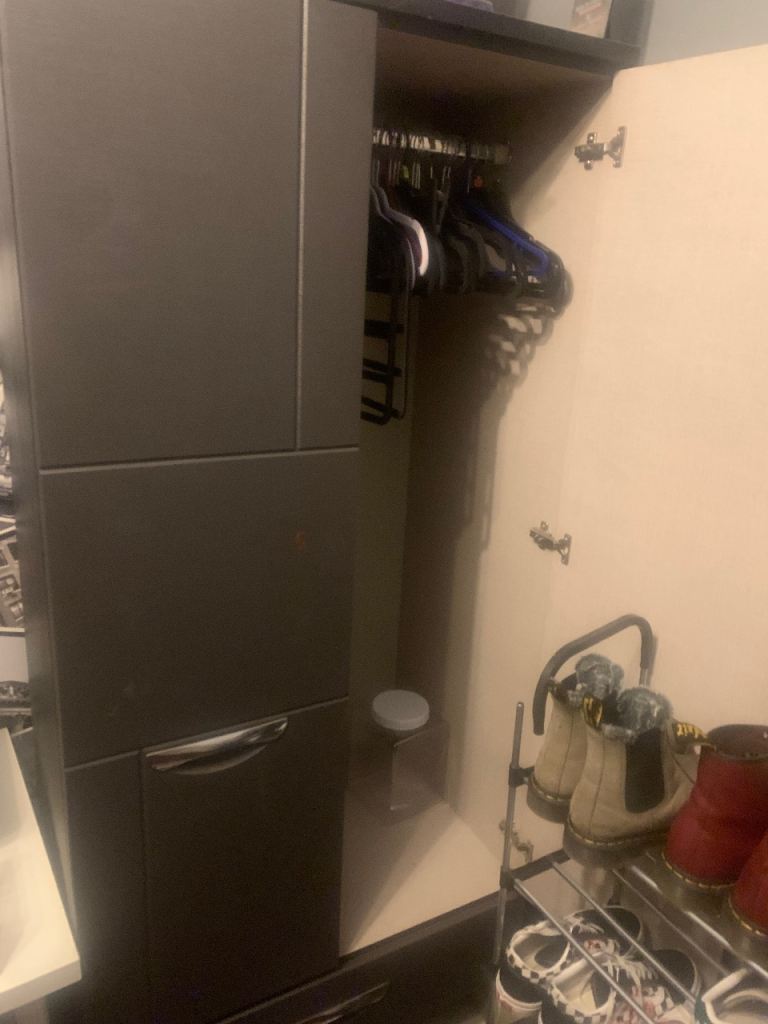 Modern Grey Wardrobe with Internal Hanging Rail