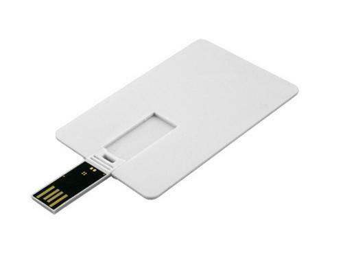 32 GB USB 2.0 Flash Drive - White Blank Credit Card Size Memory Stick