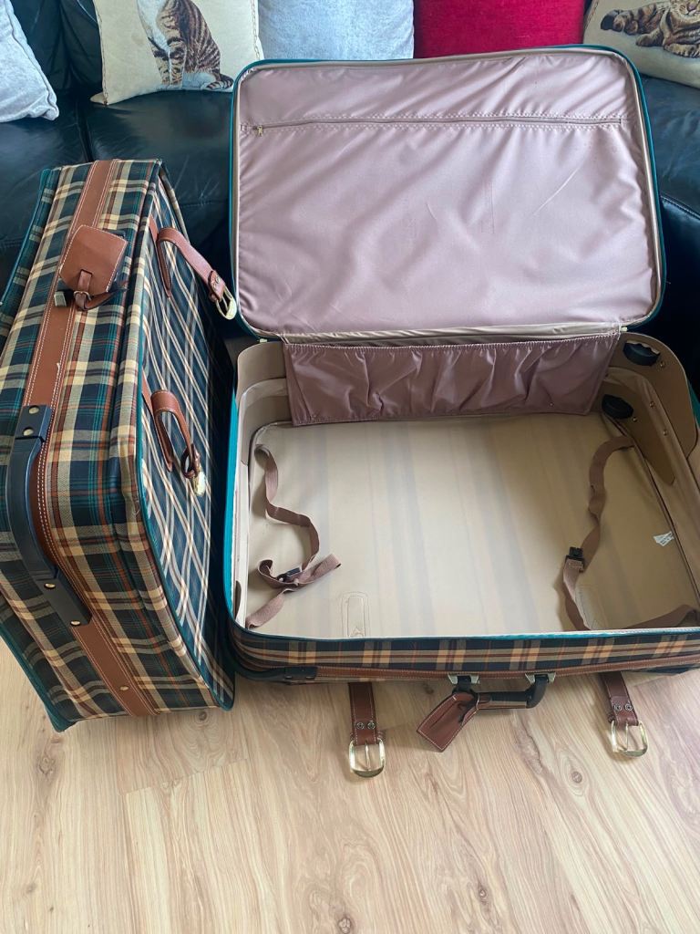 Unicorn Vintage tartan set of two cases 