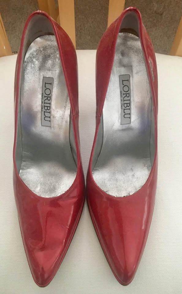 Women’s Italian Loriblu Red Patent Heeled Handmade Shoes Size EUR 38 UK 5