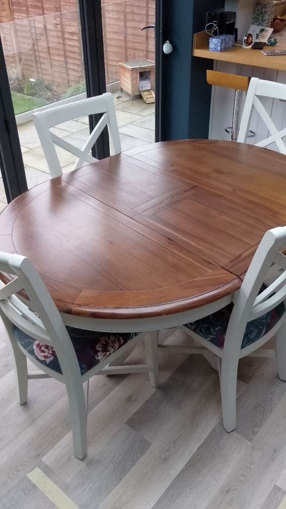 Dining table and four chairs