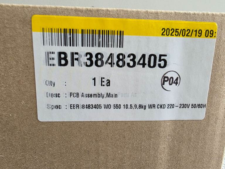 Genuine LG Washing Machine Main PCB Assembly (EBR38483405) – Brand New & Sealed