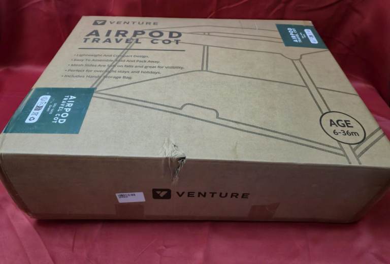 Venture Airpod Travel Cot – Lightweight Foldable 0-3 years (Green)