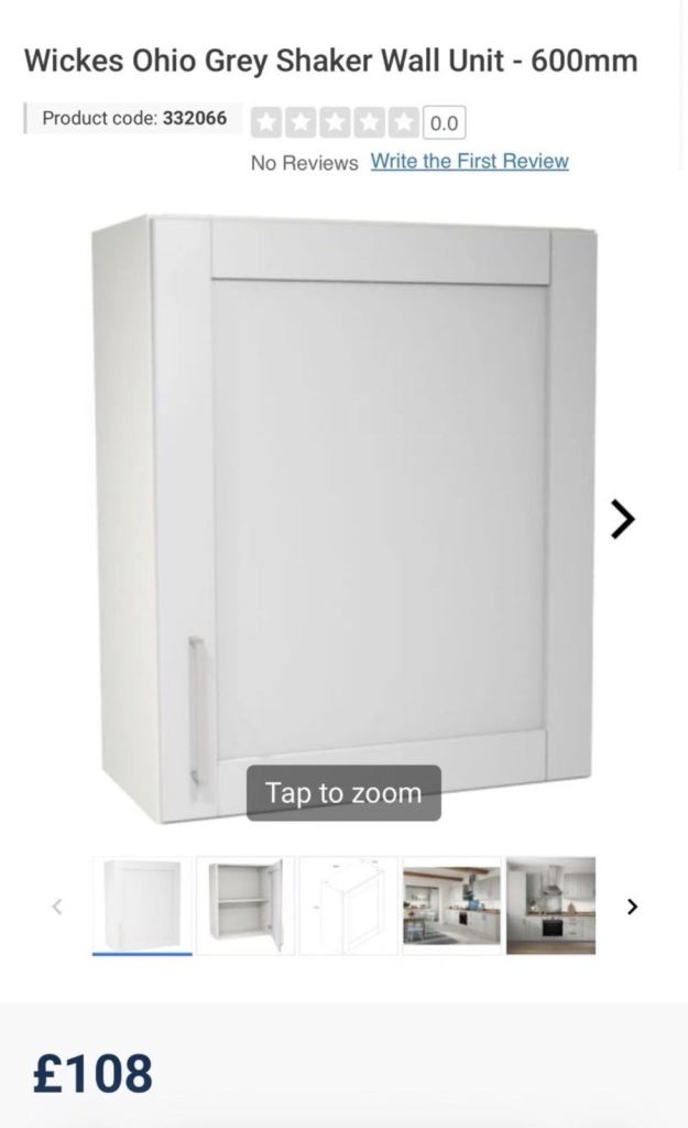 Ohio grey 600mm wall unit