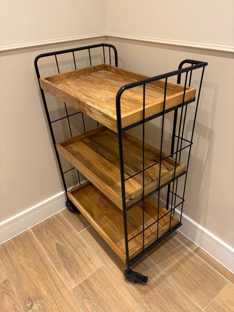 Wooden drinks trolley