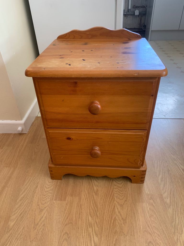 Two Drawer Pine Cabinet